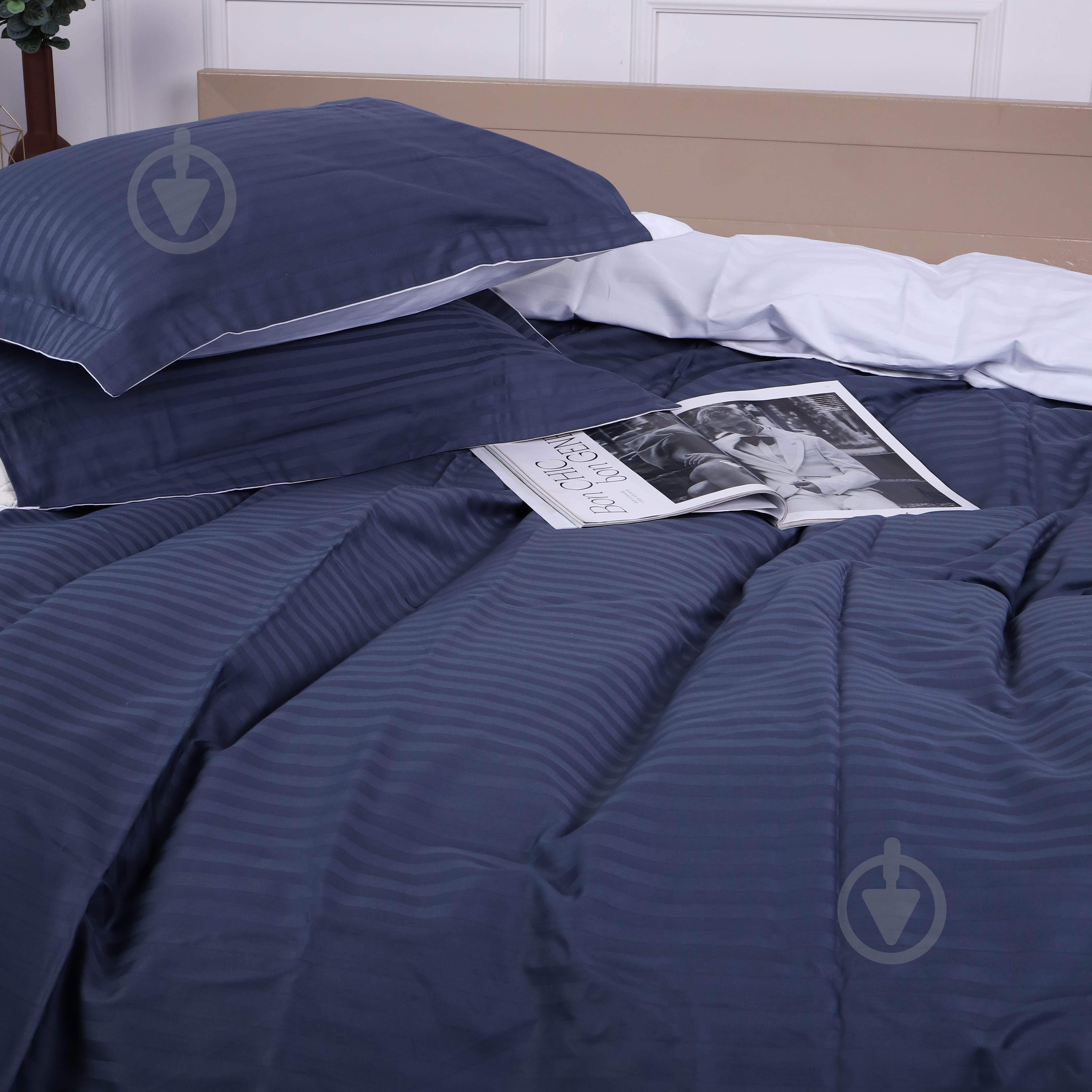 Комплект постельного белья Satin Stripe 30-0012+30-0001 Vevina 220х240 см белый/серый MirSon - фото 5 Комплект постельного белья Satin Stripe 30-0012+30-0001 Vevina 220х240 см белый/серый MirSon - фото 5