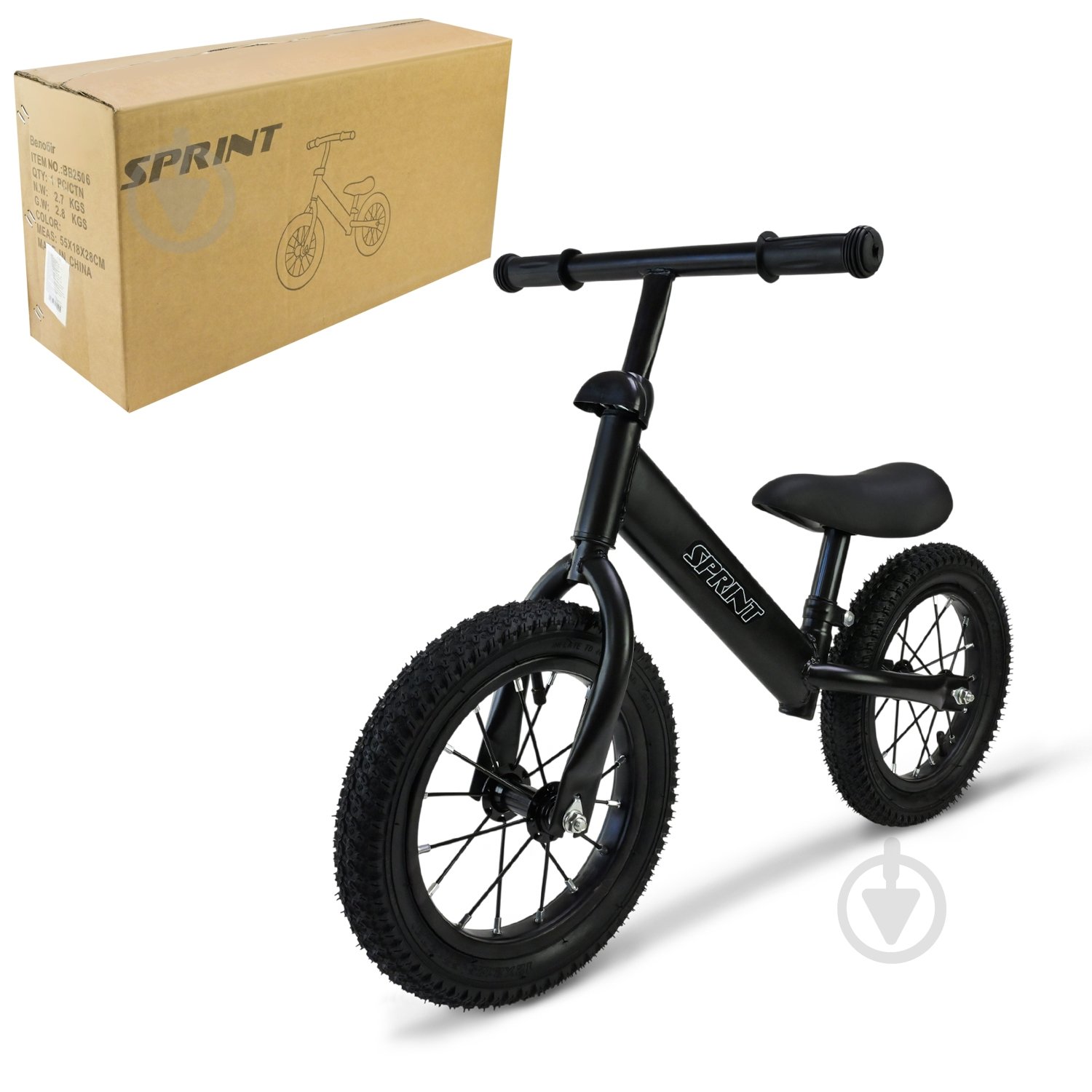 Беговел Sprint черный BB2506 - фото 1 Беговел Sprint черный BB2506 - фото 1