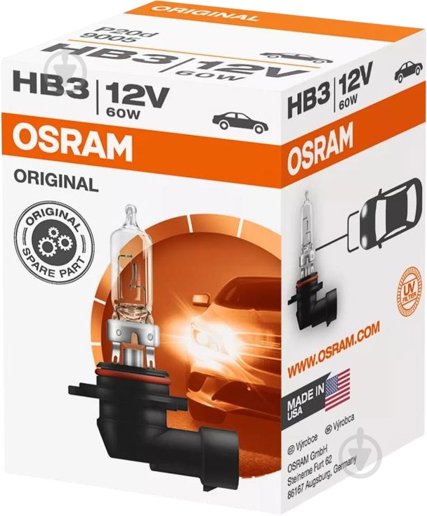Автолампа галогенна Osram Original Line HB3 60 Вт 1 шт. (4050300137193) - фото 3 Автолампа галогенна Osram Original Line HB3 60 Вт 1 шт. (4050300137193) - фото 3
