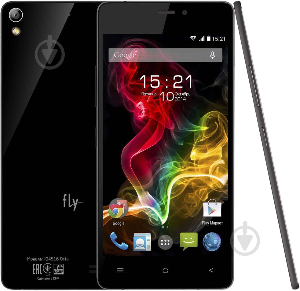 Смартфон Fly IQ4516 Tornado Slim 1/16GB black (4610015092660) - фото 2