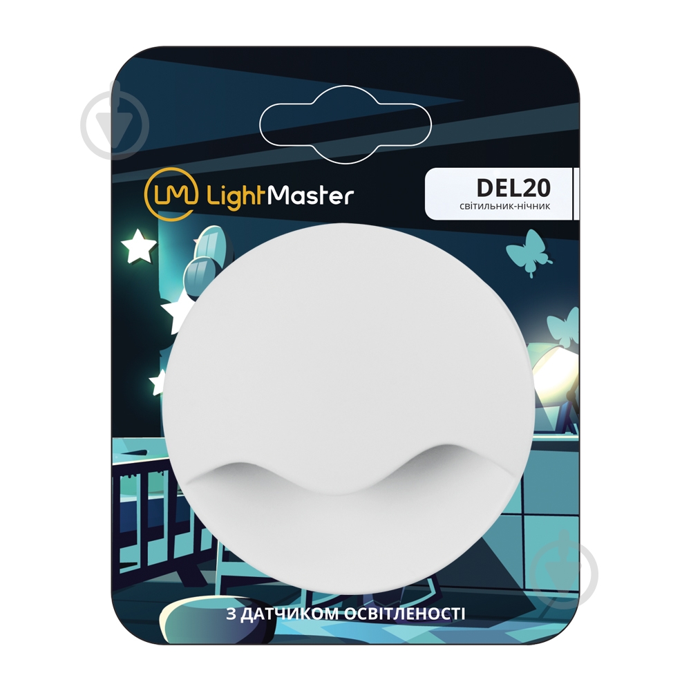 Ночник LightMaster DEL20 с сенсором LED 0,45 Вт белый - фото 2 Ночник LightMaster DEL20 с сенсором LED 0,45 Вт белый - фото 2