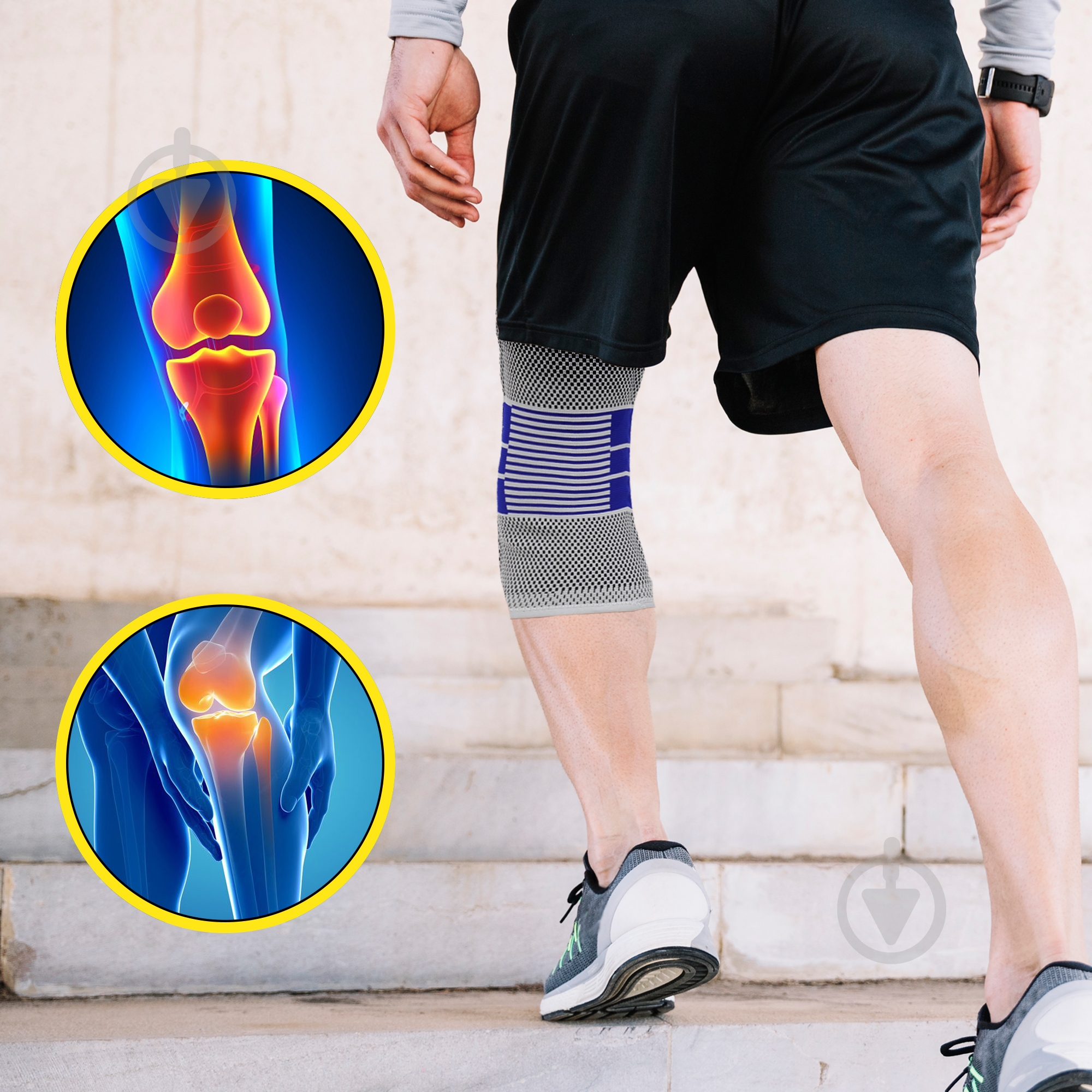 Бандаж для колена 3D 1 шт Cornix XR-0203 р. L серый - фото 8 Бандаж для колена 3D 1 шт Cornix XR-0203 р. L серый - фото 8