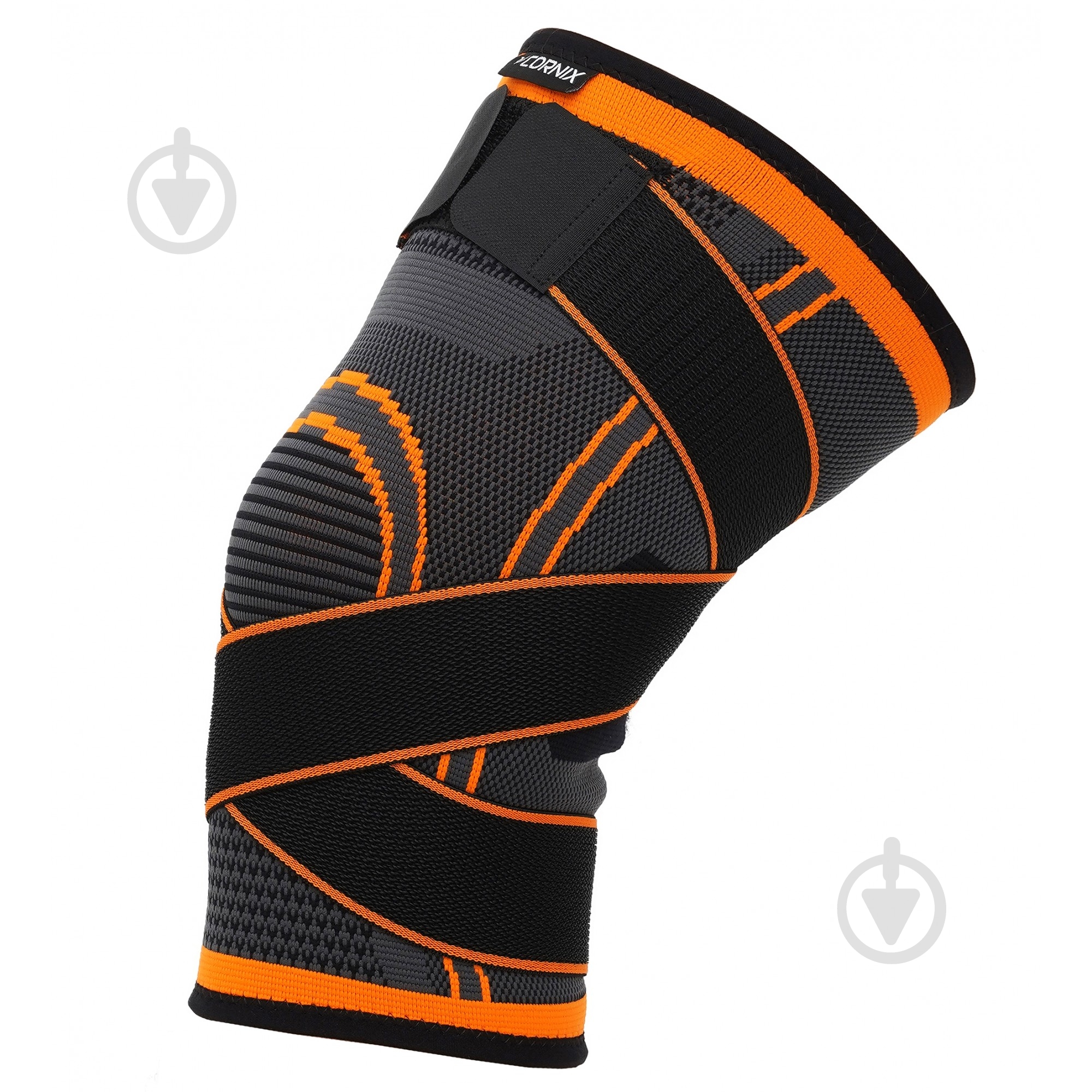 Бандаж для коліна Фіксатор (бандаж) для коліна Cornix 1 шт XR-0200 Size XL Cornix XR-0200 р. XL чорнийпомаранчевий - фото 2
