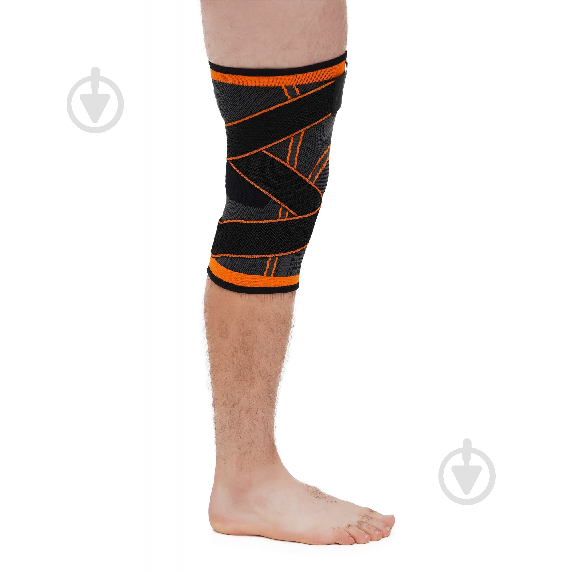 Бандаж для коліна Фіксатор (бандаж) для коліна Cornix 1 шт XR-0200 Size XL Cornix XR-0200 р. XL чорнийпомаранчевий - фото 3