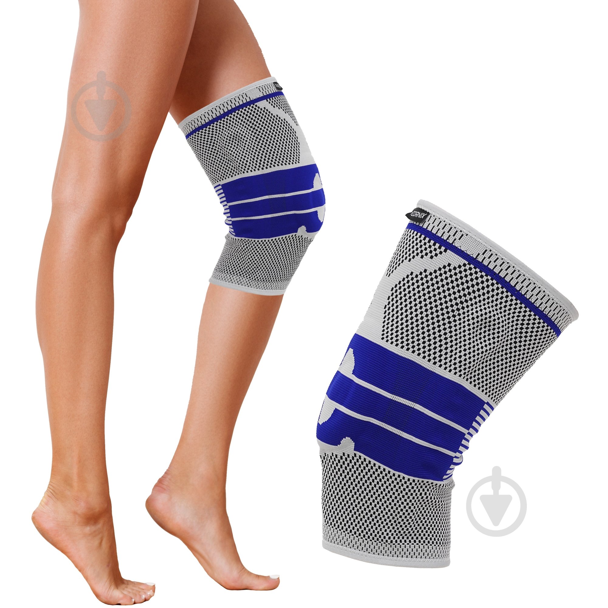 Бандаж для колена Фиксатор (бандаж) для колена Cornix 3D 1 шт XR-0201 Size S Cornix XR-0201 р. S синийсерый - фото 1