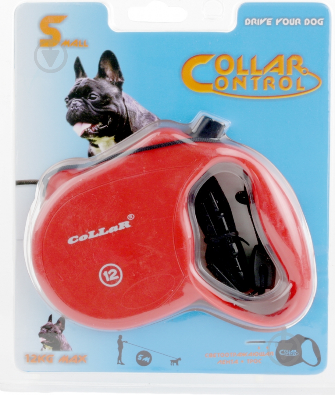 Поводок-рулетка Collar Control до 12 кг 5 м красный 81103 - фото 3