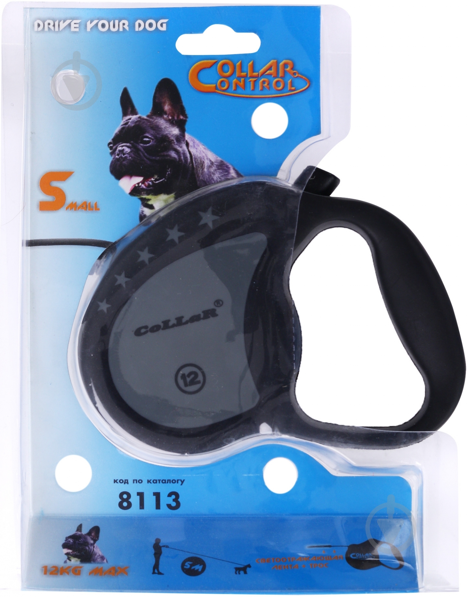 Поводок-рулетка Collar Control до 12 кг 5 м серый с черным 81131 - фото 3 Поводок-рулетка Collar Control до 12 кг 5 м серый с черным 81131 - фото 3