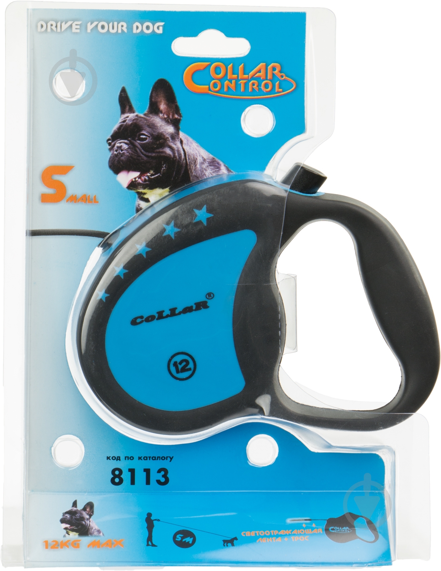 Поводок-рулетка Collar Control до 12 кг 5 м синий 81132 - фото 3