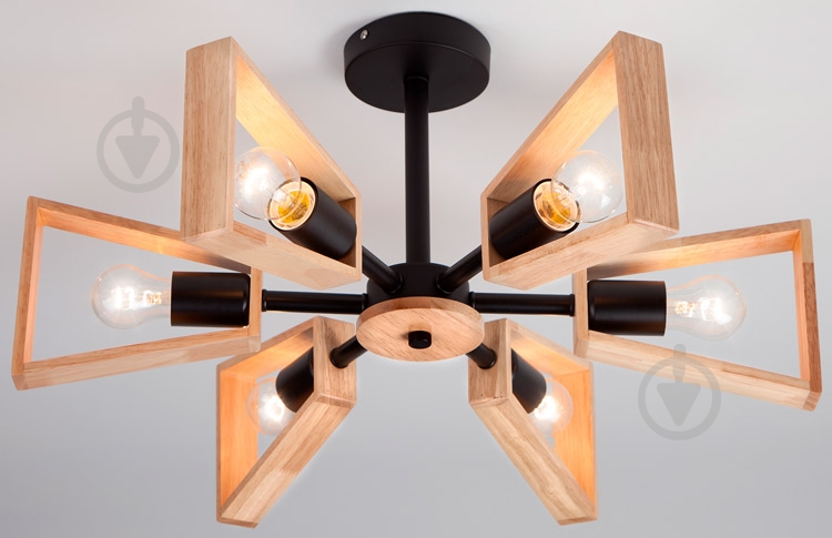 ВІТРИНА! Люстра стельова Strotskis Klark 6x40 Вт E27 чорний/бежевий 70056/6 - фото 2