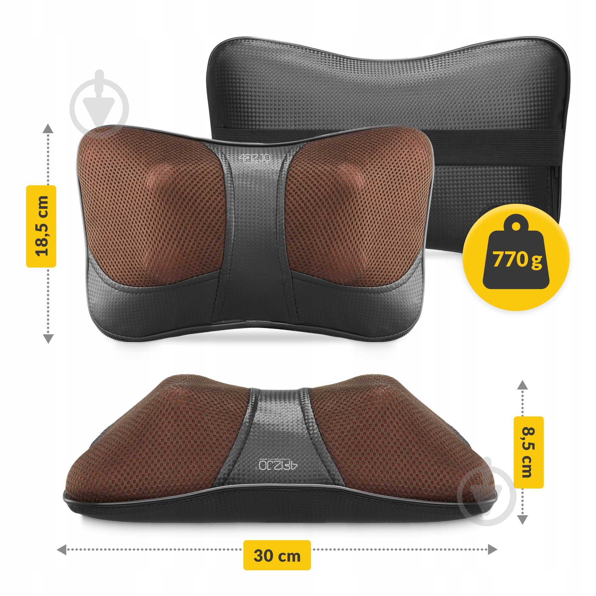 Масажна подушка 4fizjo Shiatsu Ultra+ Brown (P-5907739319180) - фото 4
