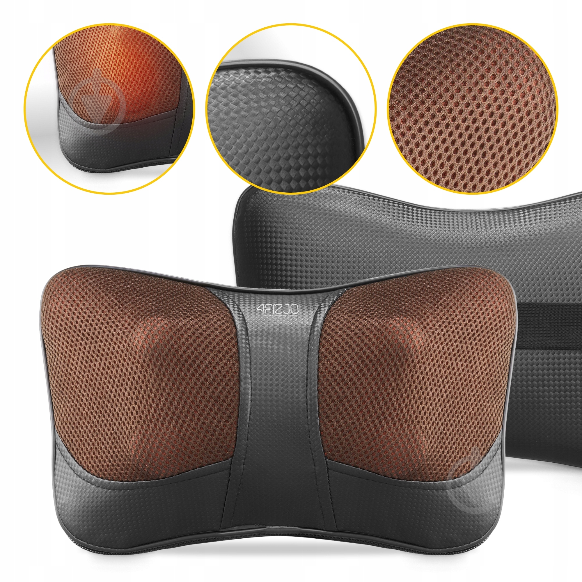 Масажна подушка 4fizjo Shiatsu Ultra+ Brown (P-5907739319180) - фото 9