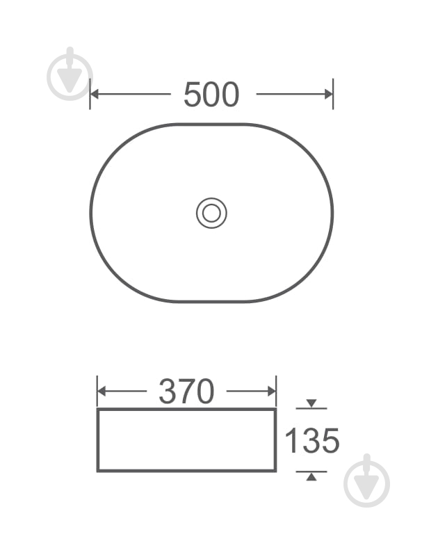 Умывальник Mixxen Arizona белый-мрамор мат. 50x37x13,5см MXWE0826CUMT - фото 2