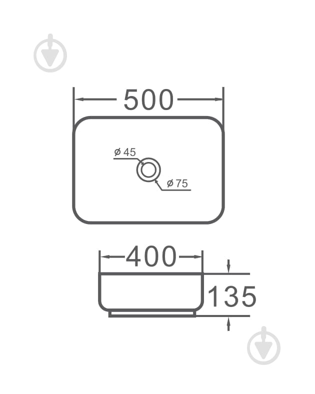 Умывальник Mixxen Trion белый 50x40x13,5см MXWE0820 - фото 2