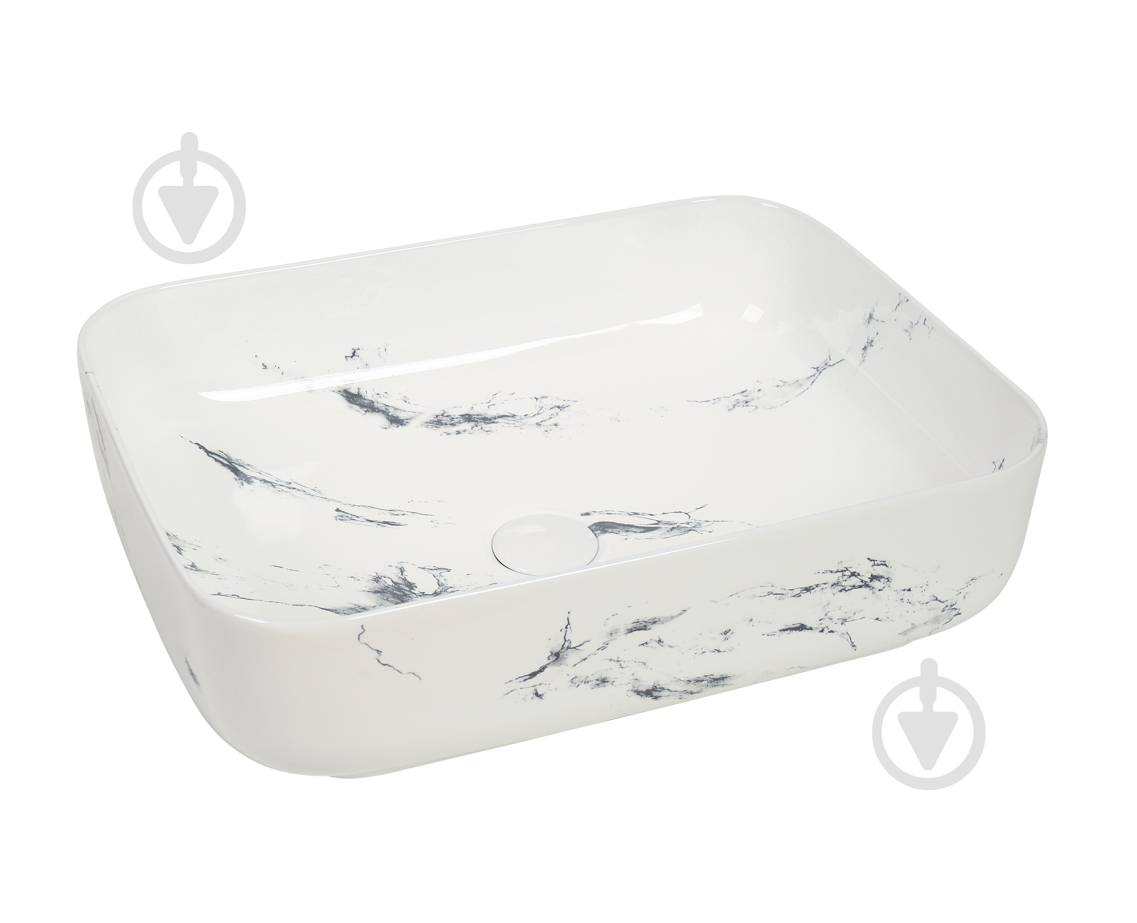 Умывальник Mixxen Atlanta белый-мрамор 50x40x13,5см MXWE0824CU - фото 1