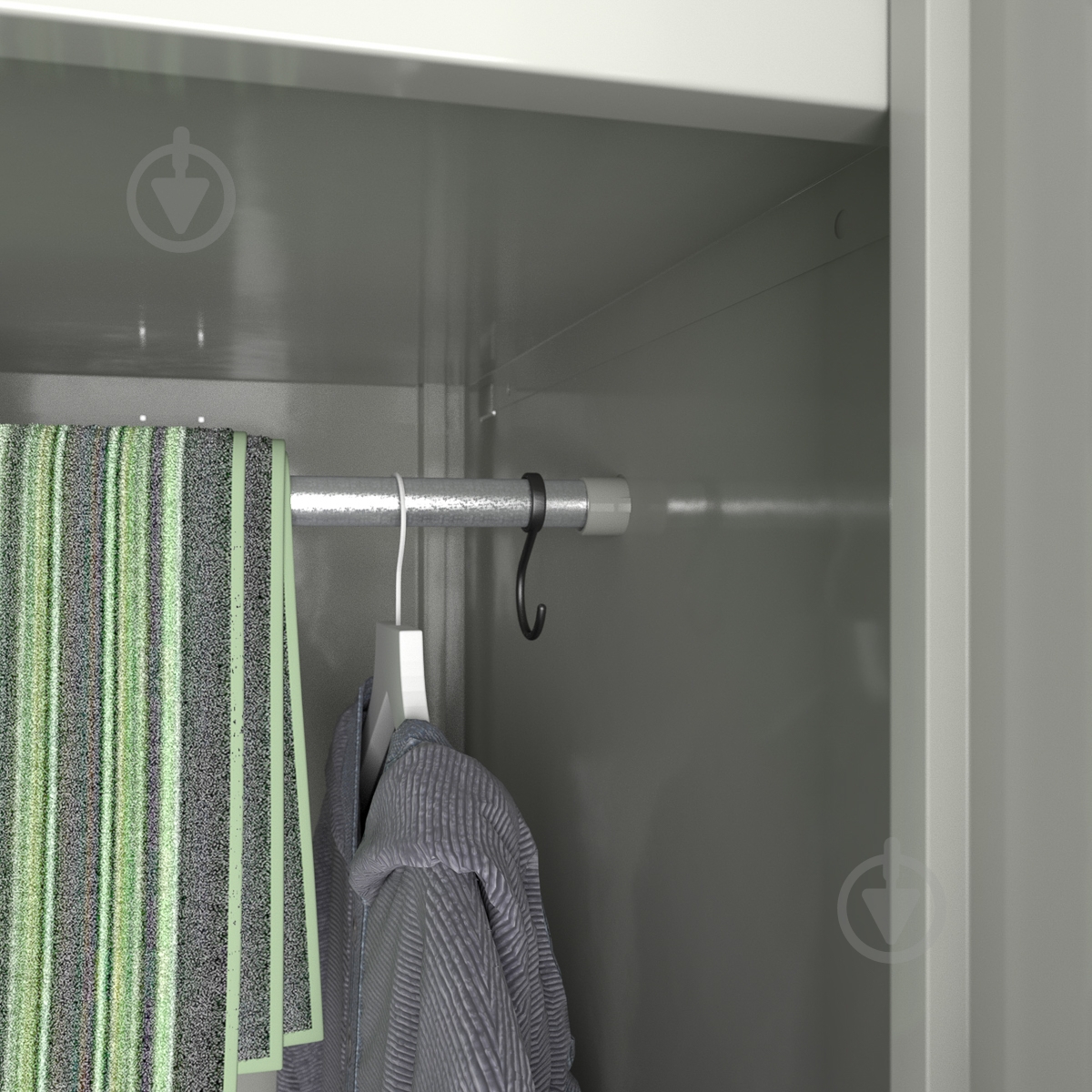 Шкаф Меткас металлический окрашенный для одежды двойной 300/2-4, 1800х600х500мм - фото 2