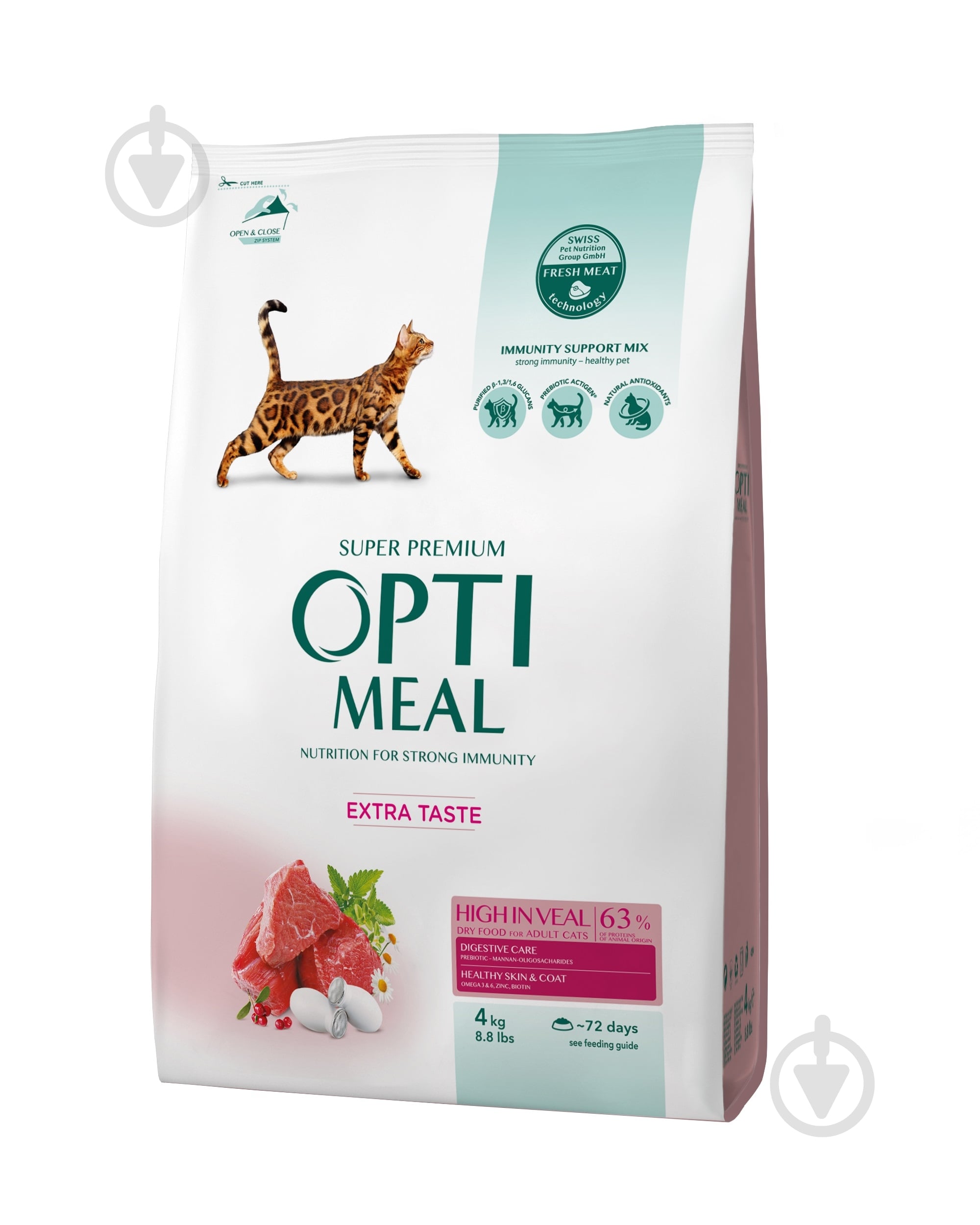 Корм сухой Optimeal Extra Taste телятина 4 кг - фото 1