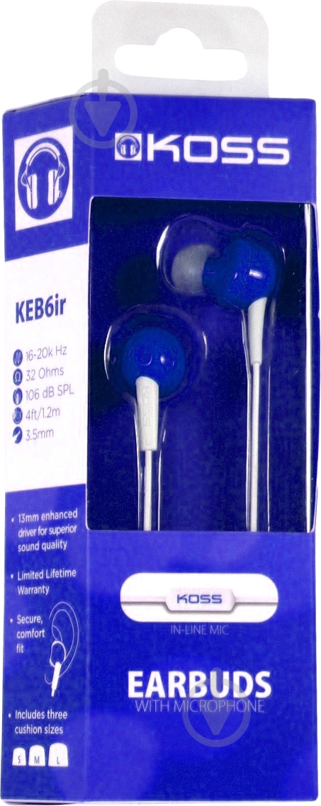Гарнитура Koss KEB6i blue - фото 2 Гарнитура Koss KEB6i blue - фото 2