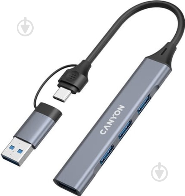 USB-хаб Canyon DS-02 4in1 USB-A/C Grey (CNS-TDS02G) - фото 2