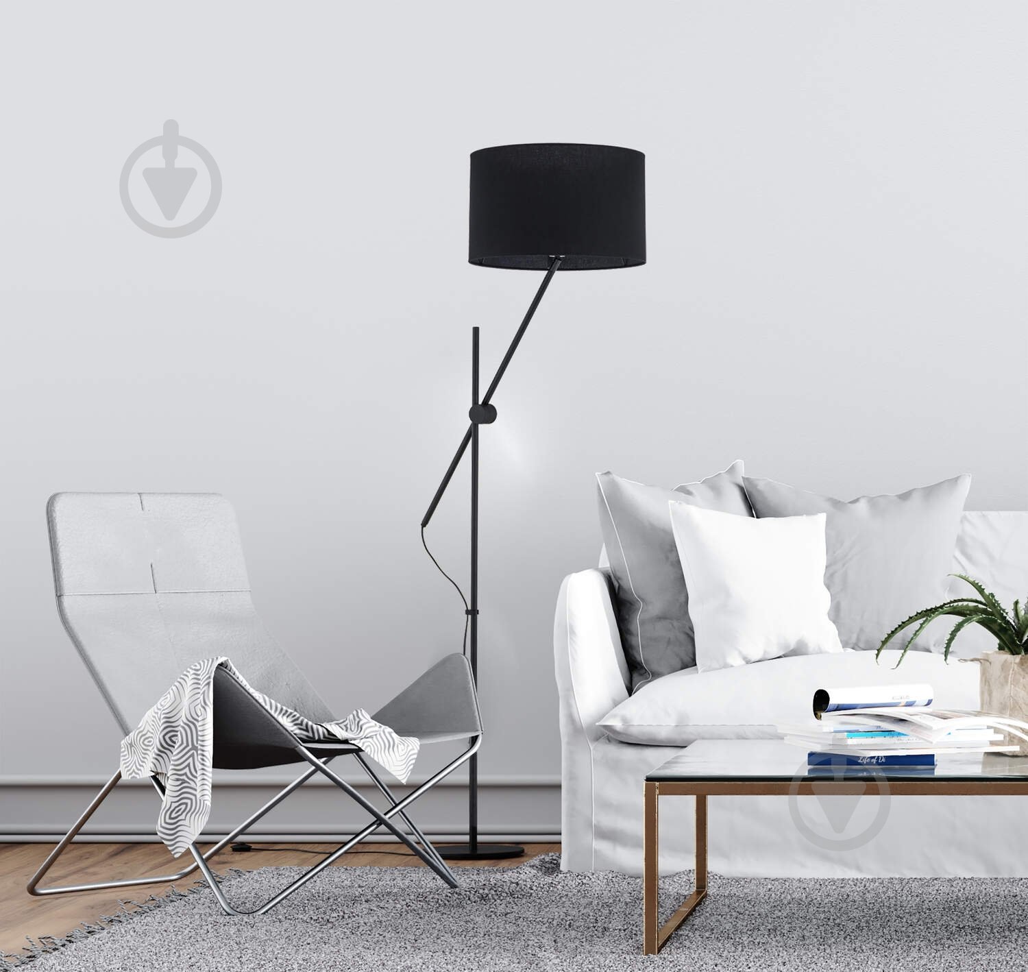 Торшер ALFA LORA 60 Вт E27 чорний - фото 3 Торшер ALFA LORA 60 Вт E27 чорний - фото 3