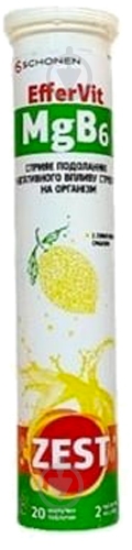 Таблетки Zest Эффервит MgB6 растворимые 20 шт./уп. - фото 1 Таблетки Zest Эффервит MgB6 растворимые 20 шт./уп. - фото 1