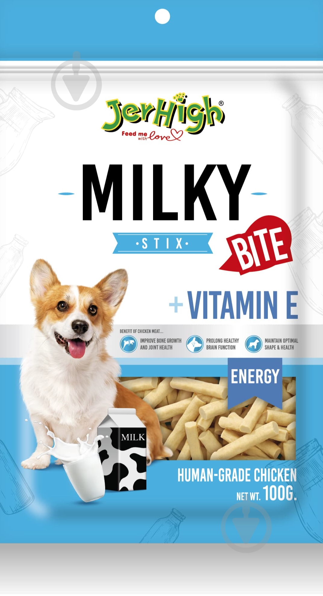 Лакомство JerHigh молочное лакомство с витамином Е 100 г - фото 1