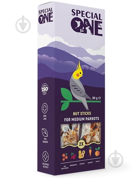 Корм SPECIAL ONE Палочки ореховые для средних попугаев 90 г PR242345 - фото 1