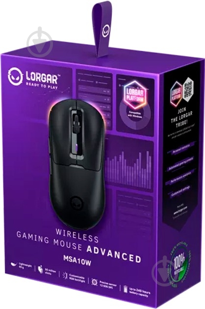 Мышка беспроводная LORGAR MSA10W Wireless Gaming black (LRG-MSA10W-BK) - фото 9