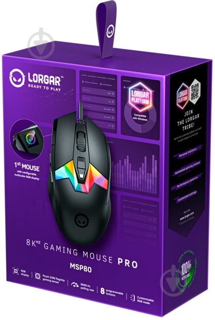 Мышка LORGAR MSP80 Wired Gaming Mouse Pro black (LRG-MSP80-BK) - фото 24