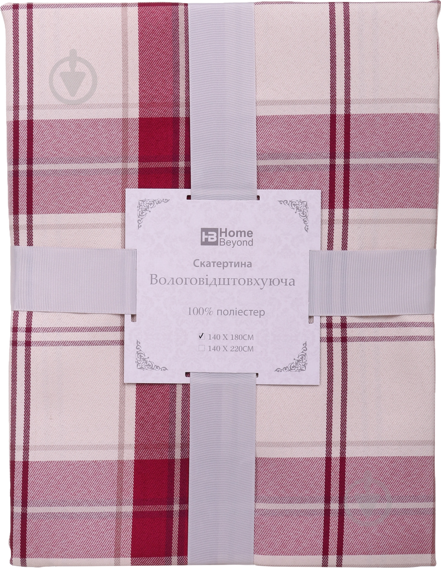 Скатерть Клетка 140x180 см красный Home Beyond - фото 3