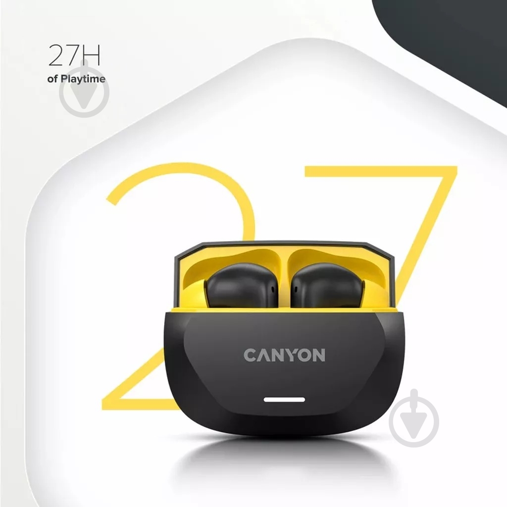 Навушники Canyon Hexagon 7 black/yellow (CNS-TWS7BY) - фото 4