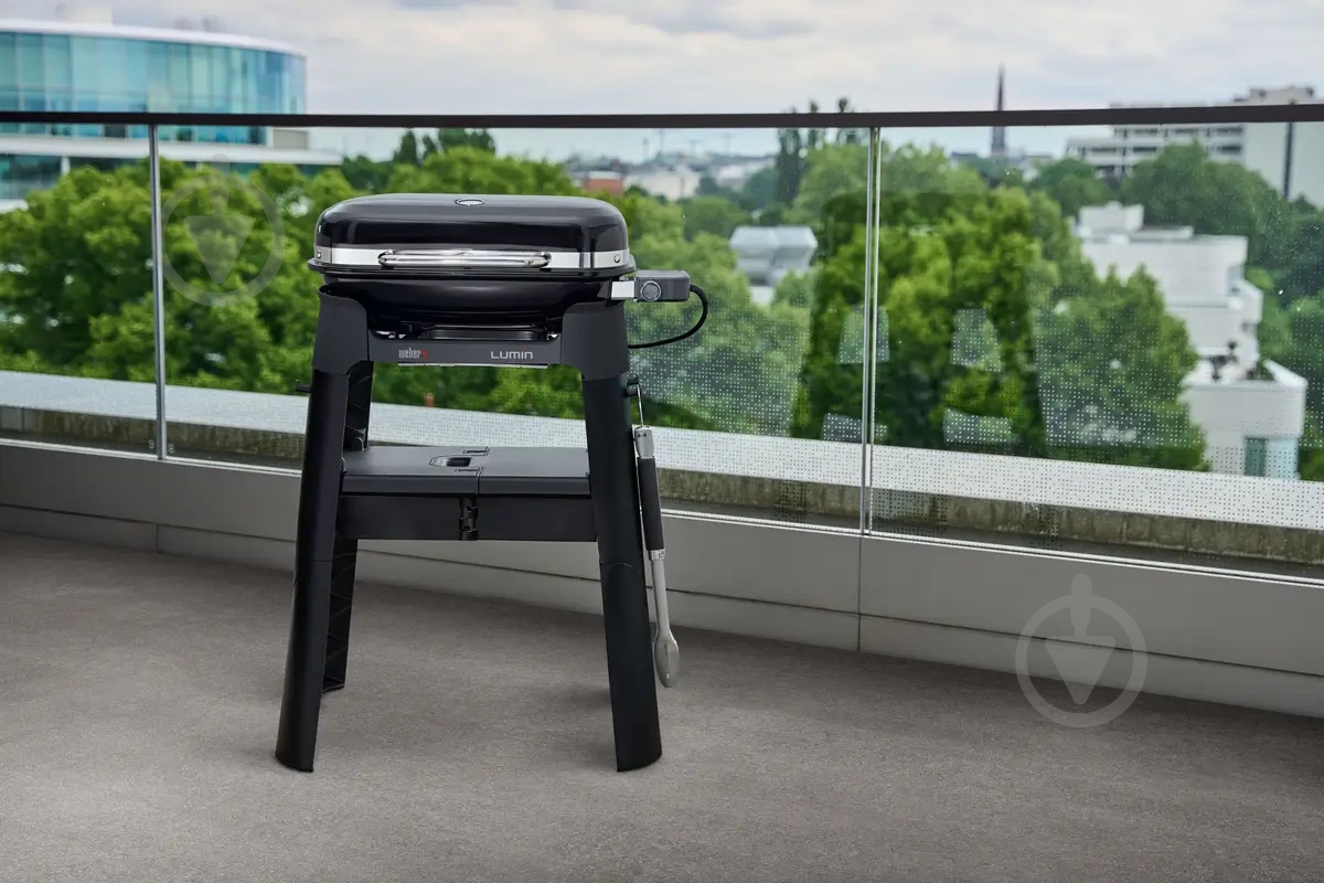 Гриль электрический Weber Lumin Compact 1000 с подставкой, черный - фото 10