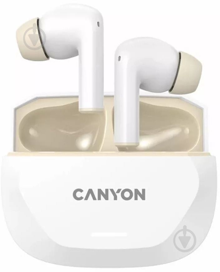 Навушники Canyon Hexagon 7 white/beige (CNS-TWS7WB) - фото 1