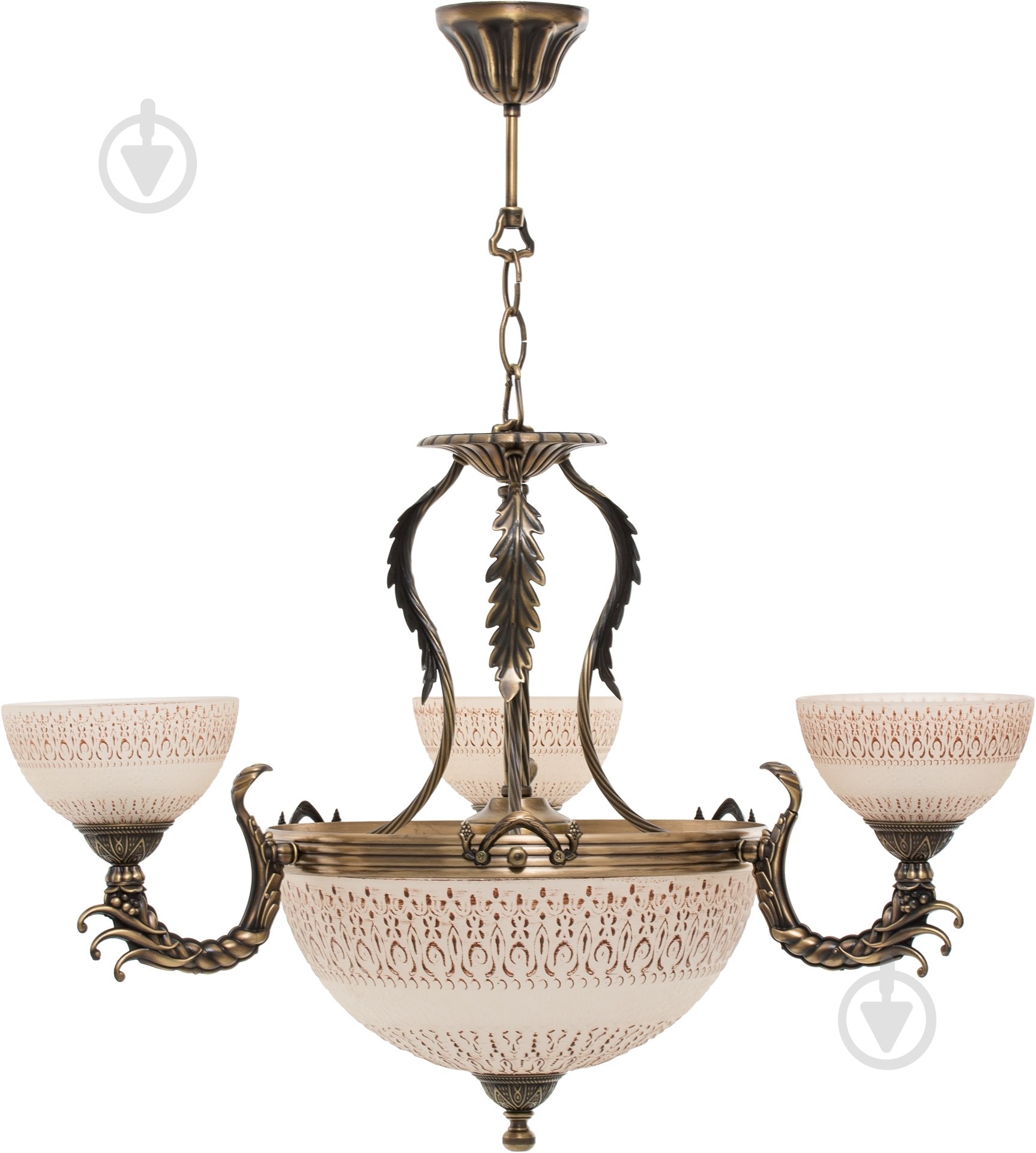 Люстра подвесная Bussy Аккра 3х60 Вт Е27 3х40 Вт Е14 античная бронза 3084-52-03 - фото 2