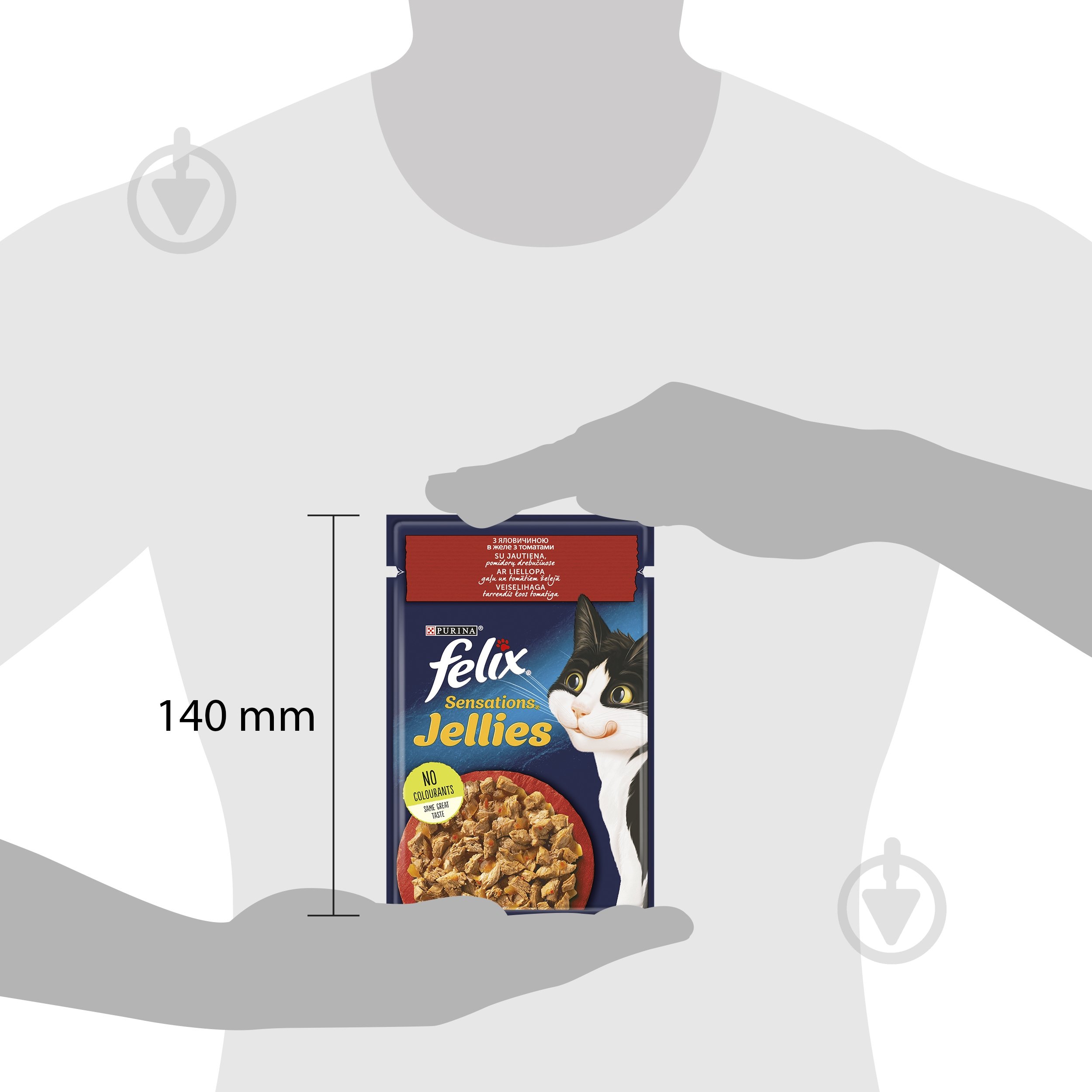 Корм вологий для котів FELIX by Purina Sensations із яловичиною та томатами в желе 85 г - фото 4