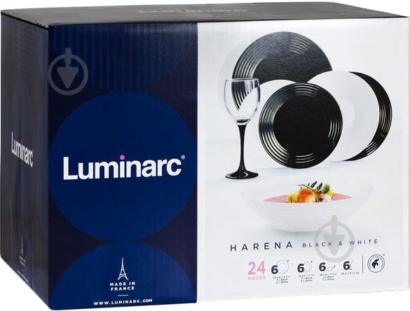 Сервиз столовый Luminarc Harena Black&White 24 предмета N2243 - фото 3