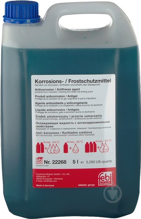 Антифриз FEBI BILSTEIN 22268FE G11 концентрат 5 л синий (172971) - фото 1