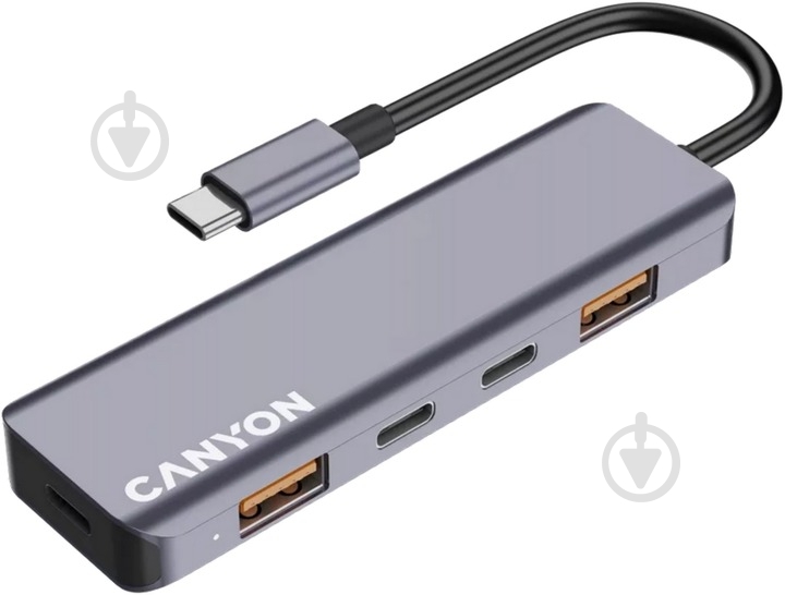 USB-хаб Canyon DS-18 5in1 USB-C Grey (CNS-TDS18) - фото 1 USB-хаб Canyon DS-18 5in1 USB-C Grey (CNS-TDS18) - фото 1