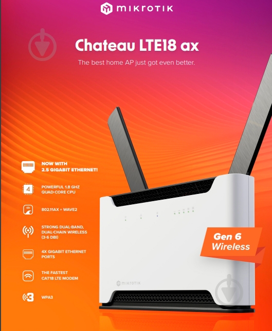 Маршрутизатор Mikrotik Chateau LTE18 ax - фото 4 Маршрутизатор Mikrotik Chateau LTE18 ax - фото 4