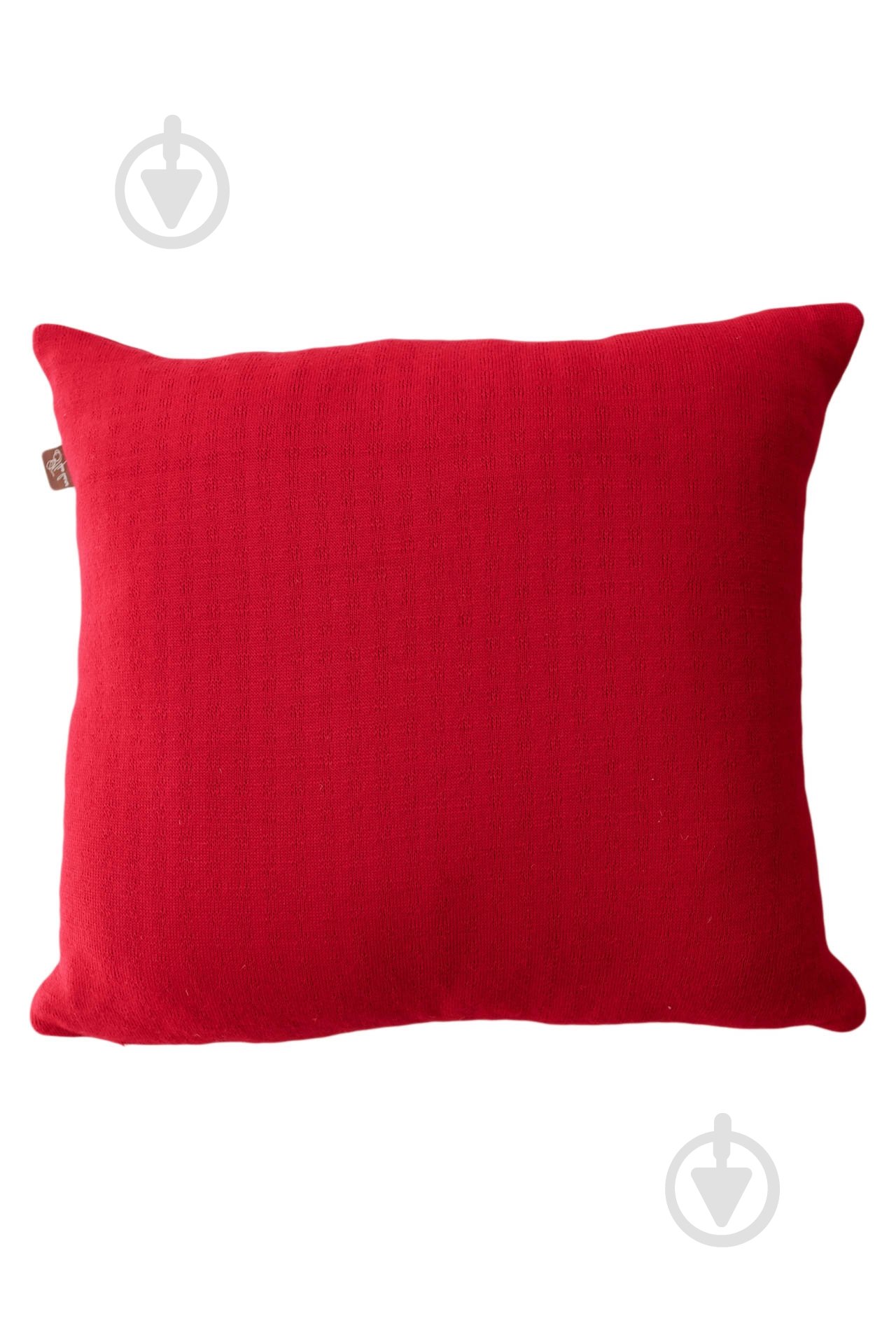 Подушка декоративна в'язана Олень з шарфом 45x45 см червона Прованс - фото 2 Подушка декоративна в'язана Олень з шарфом 45x45 см червона Прованс - фото 2