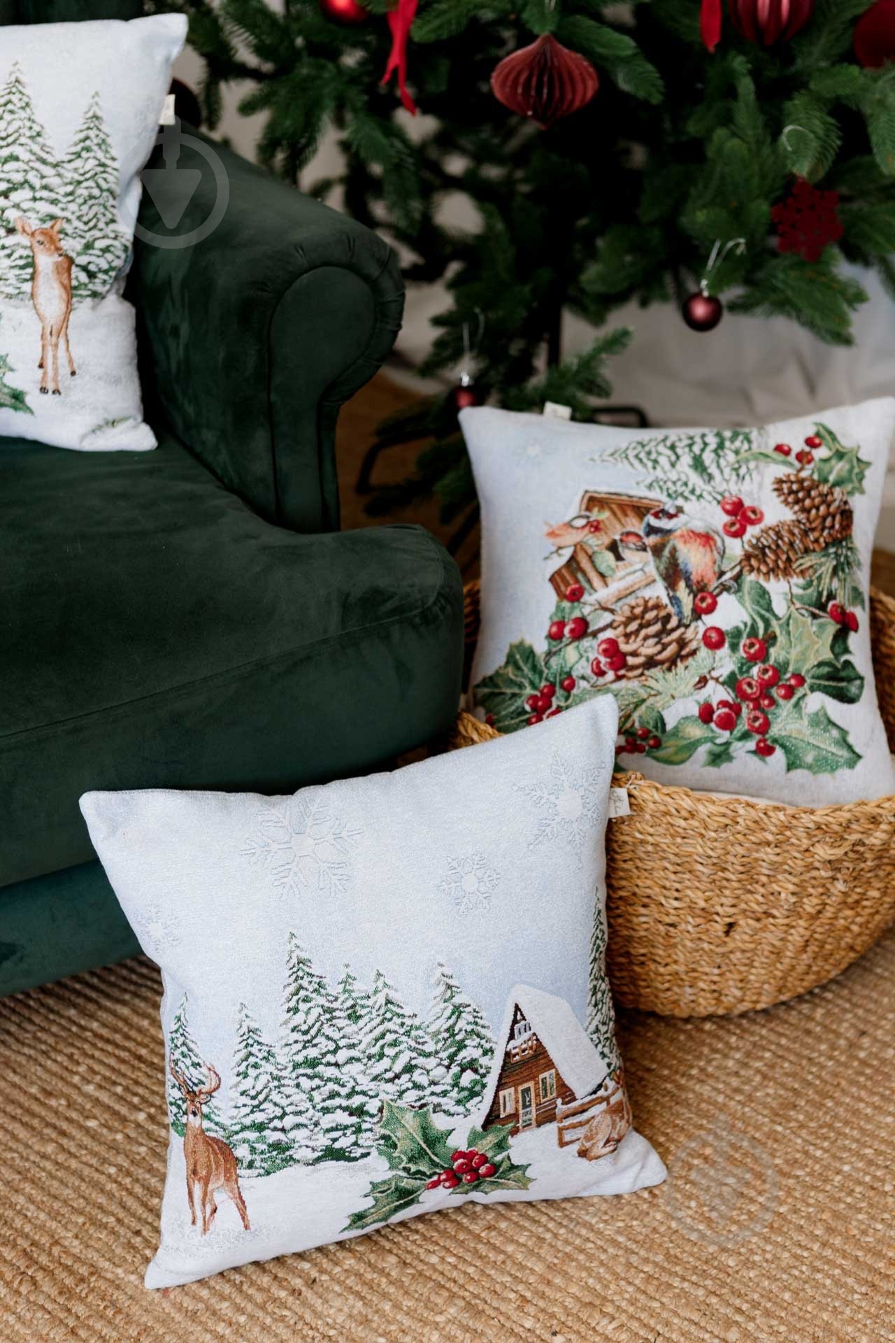 Подушка гобеленова Олені SQUIRREL 45x45 см Прованс - фото 4 Подушка гобеленова Олені SQUIRREL 45x45 см Прованс - фото 4