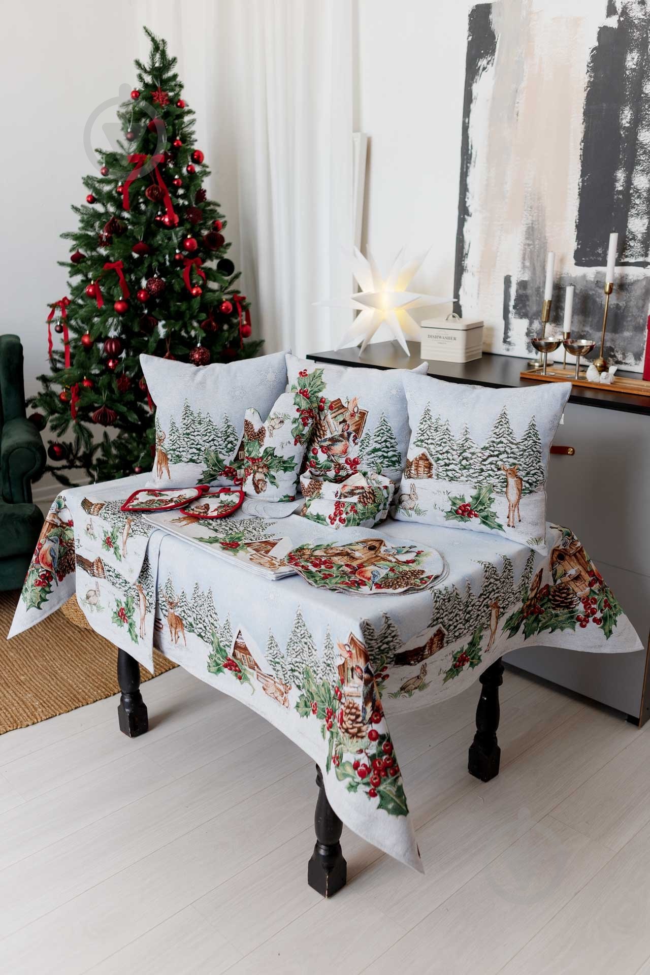 Подушка гобеленова Олені SQUIRREL 45x45 см Прованс - фото 6 Подушка гобеленова Олені SQUIRREL 45x45 см Прованс - фото 6