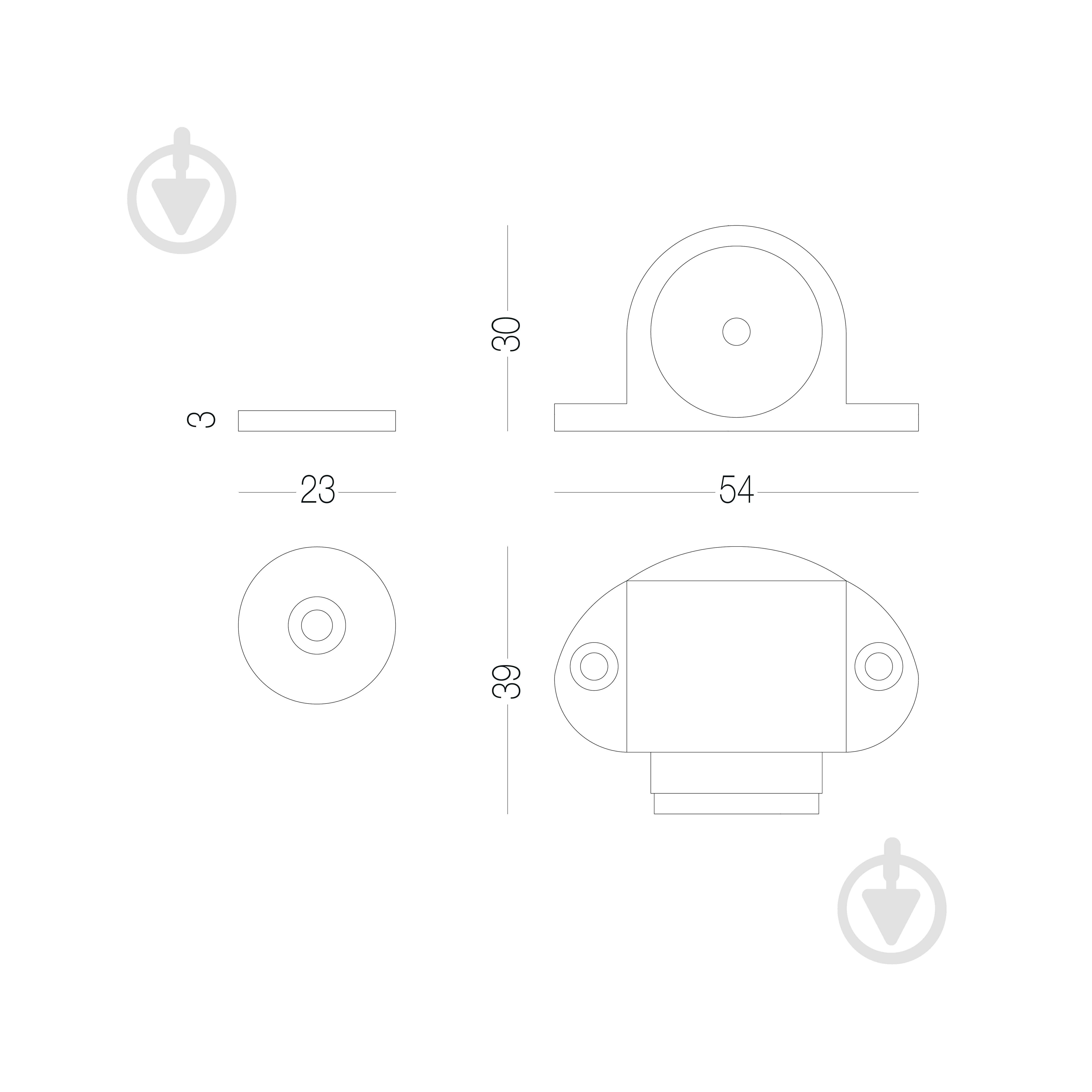 Стопор дверной MVM магнитный M-30 black черный - фото 2