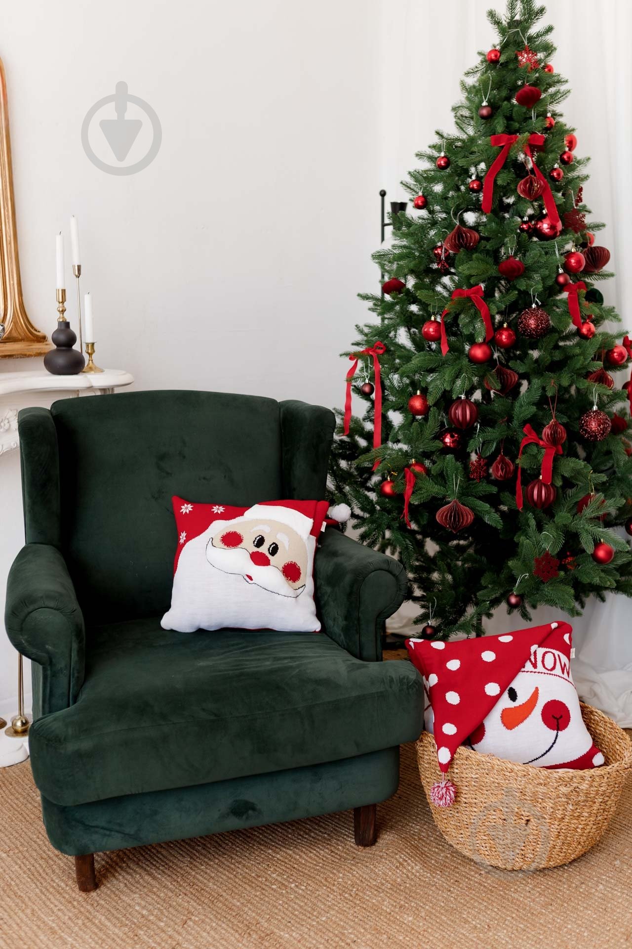 Подушка декоративная вязаная Снеговик в ковпаке 45x45 см красная Прованс - фото 6 Подушка декоративная вязаная Снеговик в ковпаке 45x45 см красная Прованс - фото 6