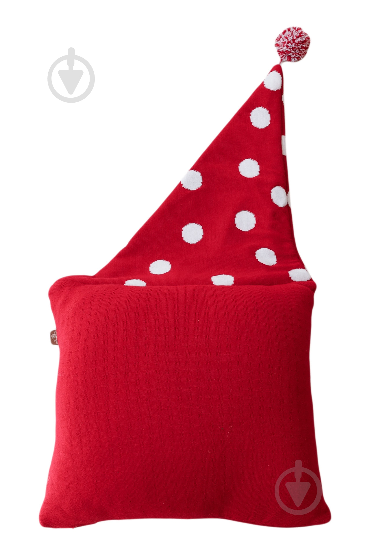Подушка декоративная вязаная Снеговик в ковпаке 45x45 см красная Прованс - фото 3 Подушка декоративная вязаная Снеговик в ковпаке 45x45 см красная Прованс - фото 3