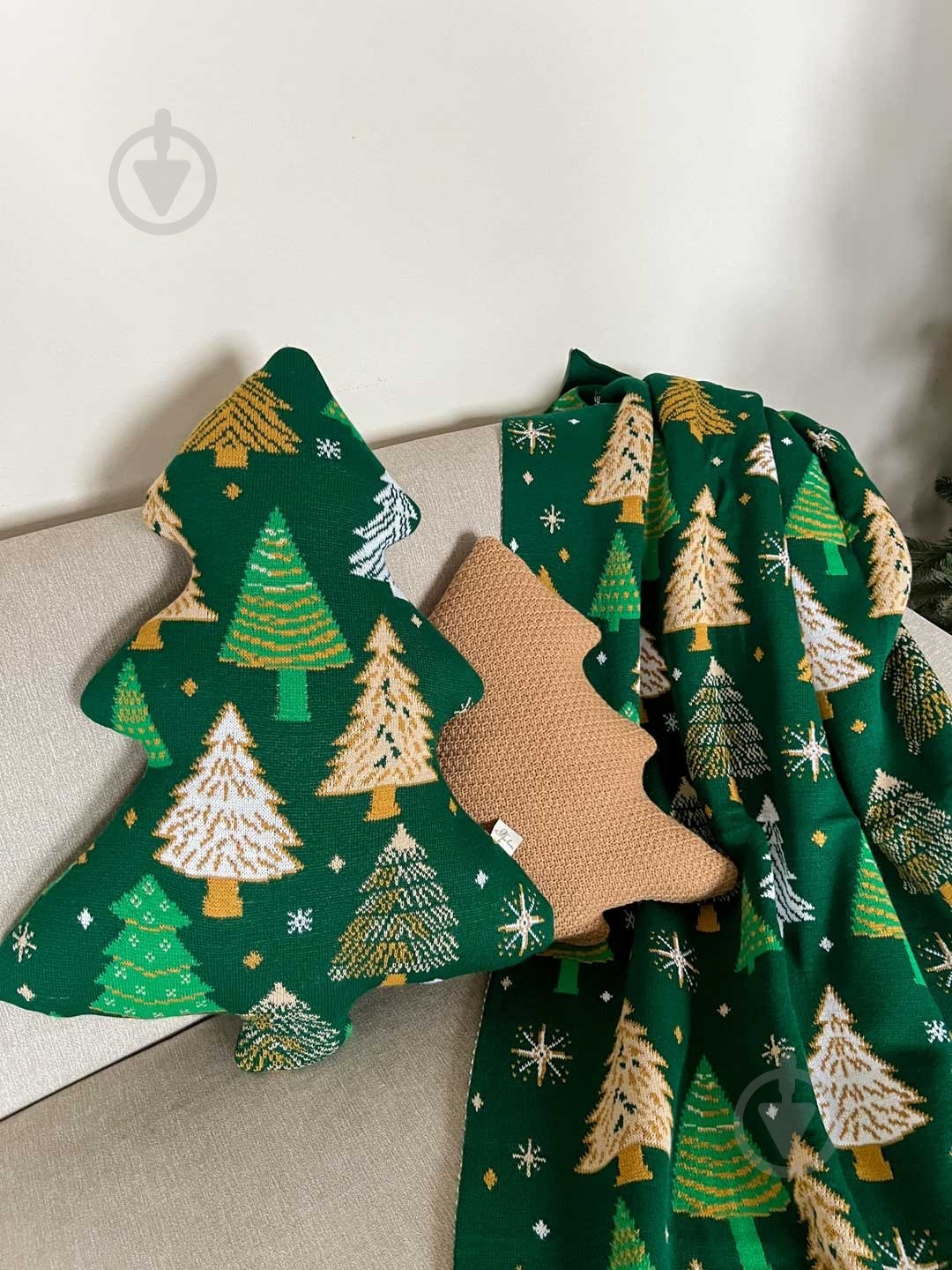 Плед в'язаний "Ялиночка" зелений 130x170 см Прованс - фото 11 Плед в'язаний "Ялиночка" зелений 130x170 см Прованс - фото 11