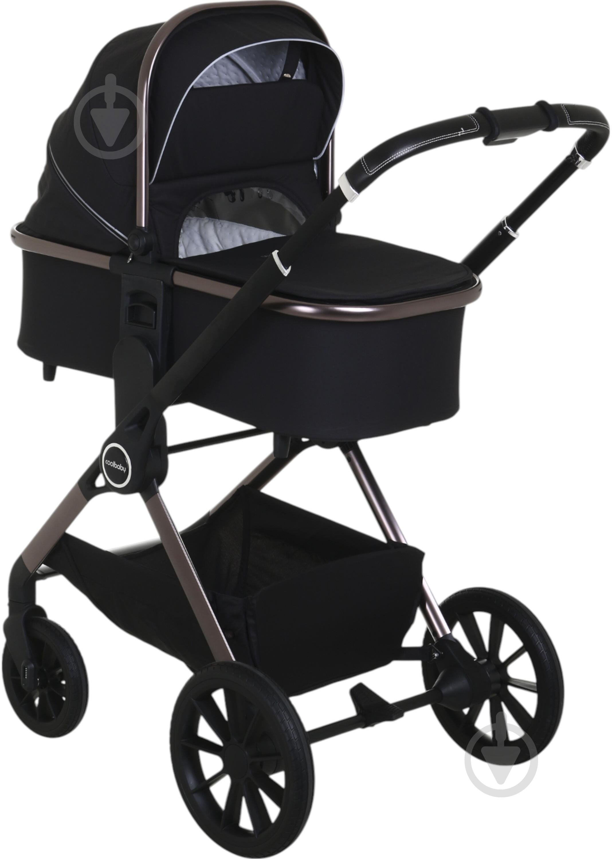 Коляска універсальна 2 в 1 Coolbaby KDD-M001 чорний - фото 3