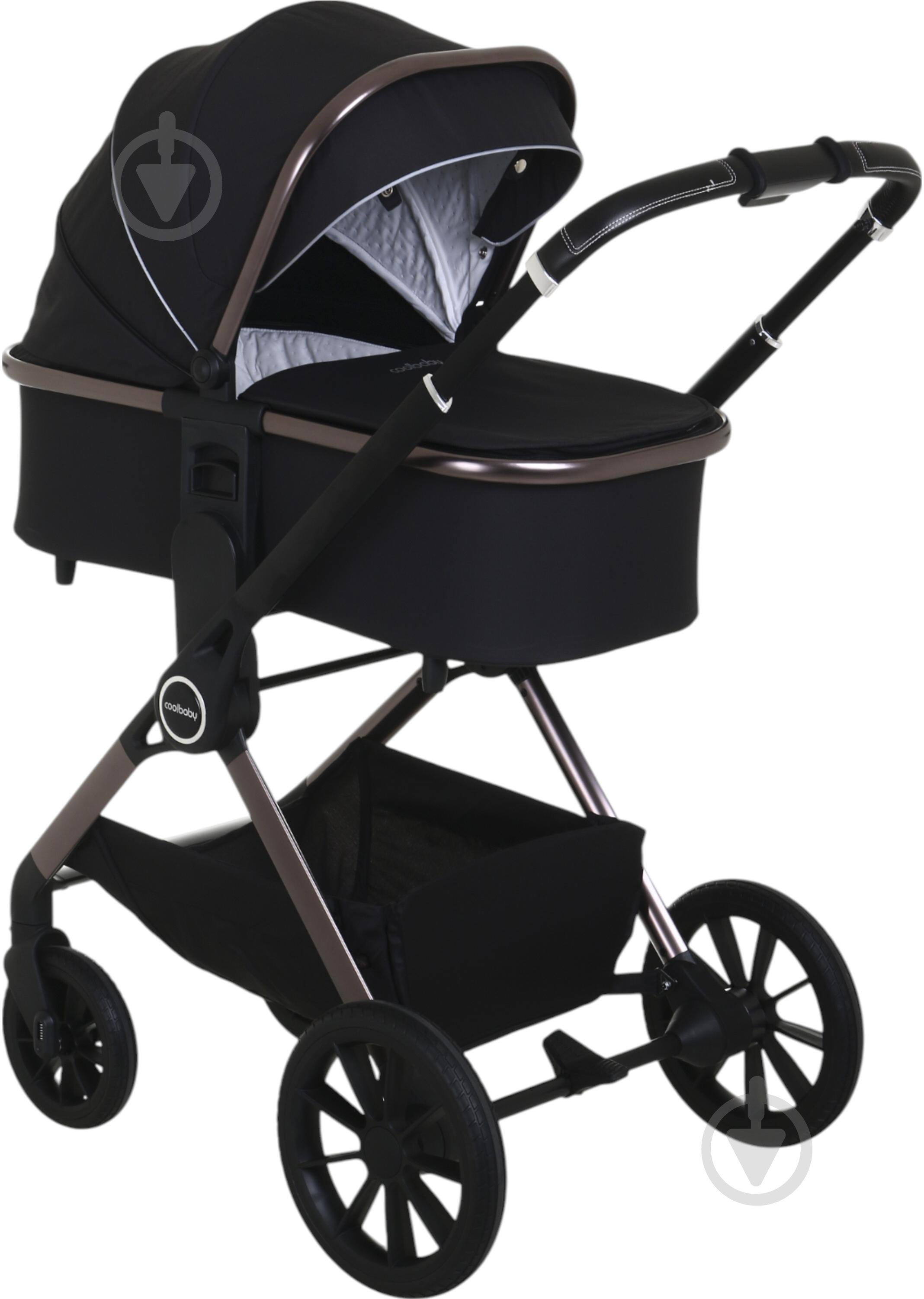 Коляска універсальна 2 в 1 Coolbaby KDD-M001 чорний - фото 1