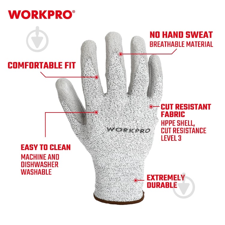Рукавиці WORKPRO WP371013 XL (10) WP371013 - фото 4