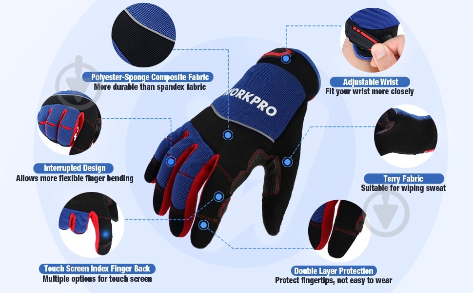 Рукавицы WORKPRO WP371002 XL (10) WP371002 - фото 7