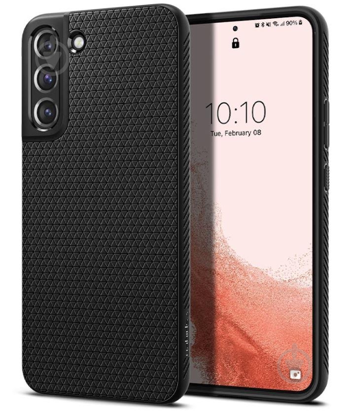 Чехол Spigen для Samsung Galaxy S22 Liquid Air, Matte Black - фото 1